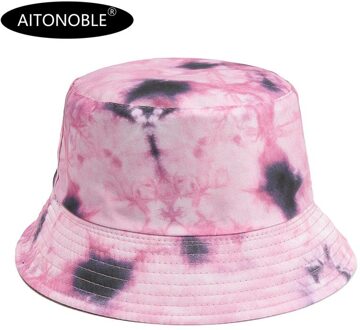 Aitonoble Mode Tie Dye Vrouwen Meisjes Emmer Hoed Strand Zonnehoed Buitensporten Reizen Strand Caps Vissers Hoeden Print 6