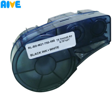 Aive M21-750-488 Label Tape Black On White Translucent Polyester Compatible for Brady BMP21 Plus ID PAL LABPAL Label Maker