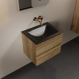 AIVY 60cm badmeubel Chai, wastafel Urban solid surface midden zonder kraangat (AI-351111URBAN-NO - AI-M60CHMI)