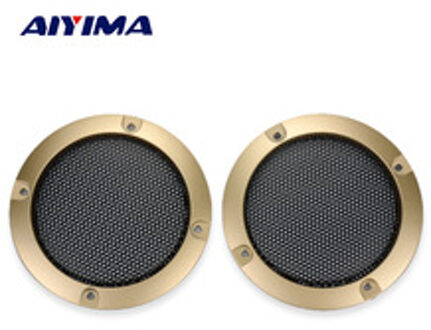 Aiyima 2 ST 3 Inch Speaker Netto Cover Mesh Behuizing Decoratieve Ring Glod Kleur Beschermende Grille Subwoofer