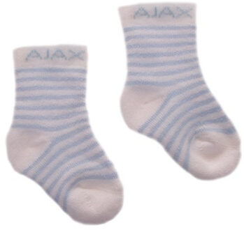 Ajax Baby sokjes ajax 2-pack blauw/strepen