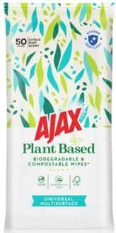 Ajax Reinigingsdoekjes Ajax Plantgebaseerde Biologisch Afbreekbare En Composteerbare Doekjes Citrus Mint Geur 50 st