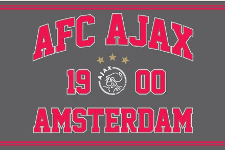 Ajax Vlag - Groot - Est 1900 - Grijs