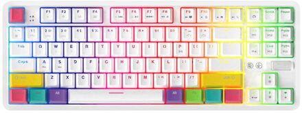 Ajazz K870T Bt Draadloze Dual Mode Toetsenbord Rgb Mechanische Spel Toetsenbord Voor Telefoon/Tablet/Pc Outemu Zwart/blauw/Rood/Bruin Schakelaars zwarte schakelaar