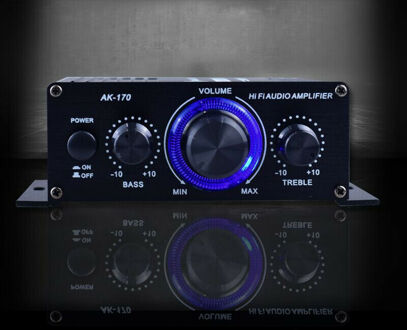 AK170 12V Mini Audio Eindversterker Digitale Audio Ontvanger Amp Dual Channel 20W + 20W Bass Treble volumeregeling Voor Thuisgebruik