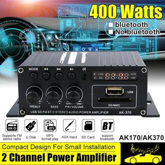 AK380/AK370/AK170 400W * 2 2 Kanaals Bluetooth Hifi Eindversterker Thuis Auto Audio Klasse D afstandsbediening Fm Radio Aux Usb/Sd