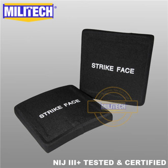 AK47&SS109&M80 6"x6" Ballistic Plate NIJ Level III+ 0101.06/NIJ 0101.07 RF2 Bulletproof Side Panel Two PCS Stand Alone--MILITECH
