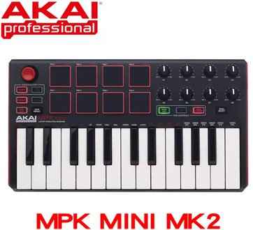 Akai professional MPK Mini MK2 MKII - 25 key ultra portable USB MIDI drum pad and keyboard controller