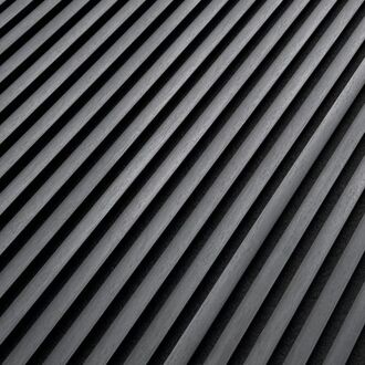 Akoestisch Wandpaneel - Lattenwand - Vilt En Pvc - Zwart - Black - Vochtbestendig - 60cmx270cm