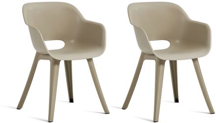 Akola Tuinstoelen - 2 stuks -56,5x55x80cm - Taupe