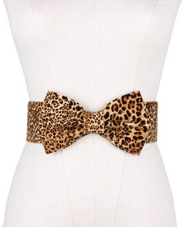 AKTRIS Dames Vrouwelijke Luipaard Patroon Tie Jurk Grote Vlinder Taille Elasticiteit Losse Taille Mode Tailleband Riem Vrouwen FCO216 luipaard Print