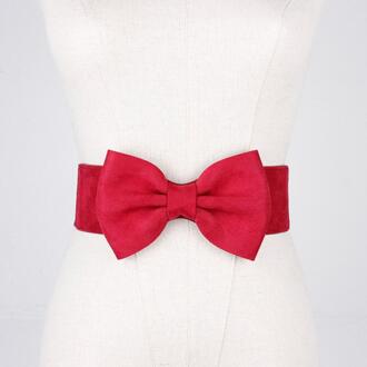 AKTRIS Dames Vrouwelijke Luipaard Patroon Tie Jurk Grote Vlinder Taille Elasticiteit Losse Taille Mode Tailleband Riem Vrouwen FCO216 rood