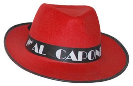 Al Capone Gangster hoed rood Rood - Zalm