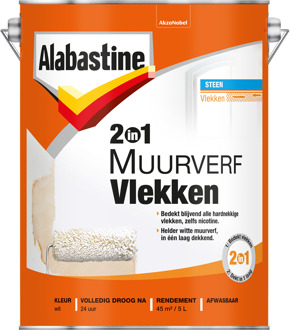 Alabastine Muurverf 2in1 Vlekken Wit 5l