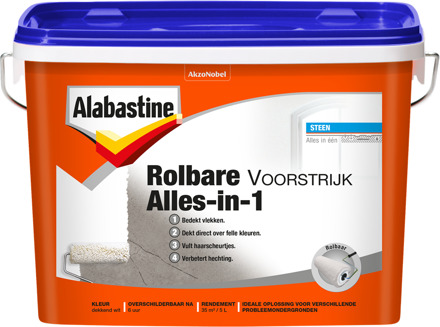 Alabastine Rolbare Voorstrijk 4 In 1 5 Ltr