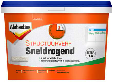 Alabastine Structuurverf Sneldrogend Fijn Wit (5 liter)