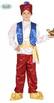 Aladdin Kostuum kind Rood - Zalm, Geel - Beige - Creme, Wit - Transparant, Blauw