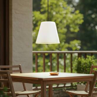 Alaida buiten hanglamp, stompe kegel, wit wit, zwart