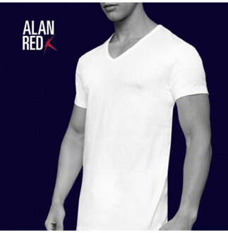 Alan Red Dean Heren T-shirt Wit Diepe V-Hals 2-Pack - XXL