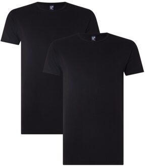 Alan Red Heren T-shirt Ottawa Zwart Ronde Hals Slim Fit 2-Pack - L