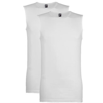 Alan Red Heren Tanktop Heren Hemd Montana Wit Ronde Hals Slim Fit 2-Pack - L