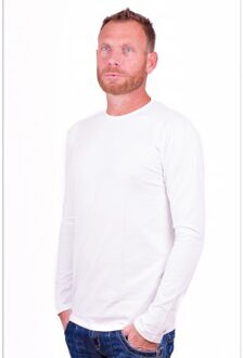 Alan Red Longsleeve Olbia Stretch White O-Neck mt XL