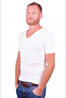 Alan Red NO-V Wit Extra Diepe V-Hals Heren T-shirt 2-Pack - M