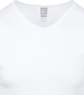 Alan Red Organic V-Hals T-Shirt Wit 2-Pack - L,M,S,XL