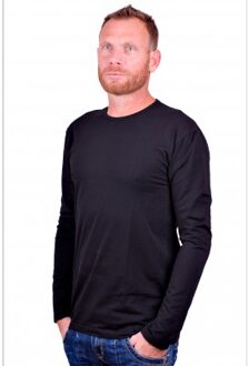 Alan Red stretch longsleeve T-shirt olbia, O-hals, zwart