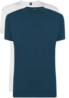 Alan Red T-shirts Derby 2-pack Denim/White   L Blauw, Wit