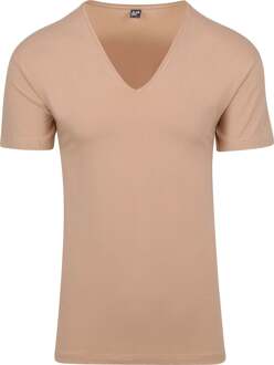 Alan Red T-shirts no neck (2-pack) - diepe V-hals - beige -  Maat: L