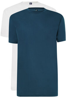 Alan Red T-shirts Virginia 2-pack Denim/White   M Blauw, Wit