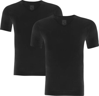 Alan Red Vancouver 2-Pack V-hals T-shirts BLACK   M Zwart
