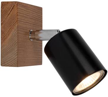 Alara wandspot 1-lamp dennenbruin bruin, zwart