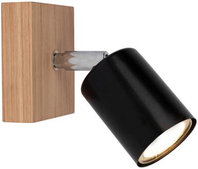 Alara wandspot 1-lamp eiken geolied eiken, zwart