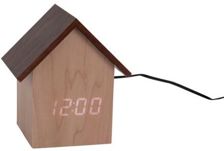 Alarm Clock House LED Bruin