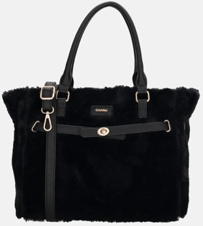 Alaska handtas faux fur zwart