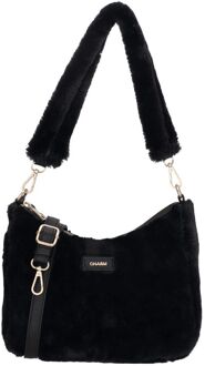 Alaska schoudertas faux fur zwart