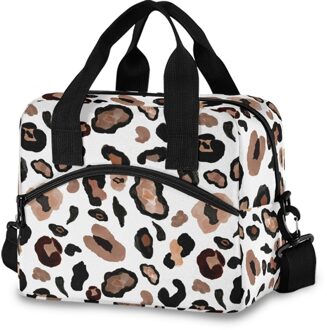 Alaza Koeltassen Geïsoleerde Lunch Tas Voor Vrouwen Grote Voedsel Zak Luipaard Print Draagbare Oxford Lunchbox Tas Thermische Picknick tote 01