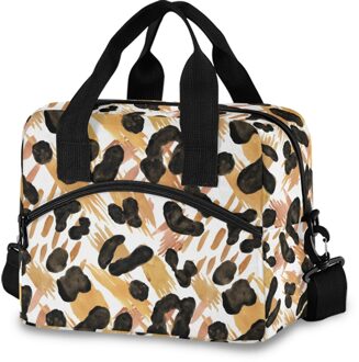Alaza Koeltassen Geïsoleerde Lunch Tas Voor Vrouwen Grote Voedsel Zak Luipaard Print Draagbare Oxford Lunchbox Tas Thermische Picknick tote 02