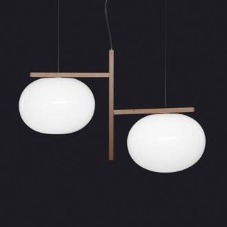 Alba 468 hanglamp, 2-lamps, brons brons, opaal