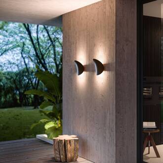 Alba LED wandlamp, zwart, aluminium, IP20, 3.000 K