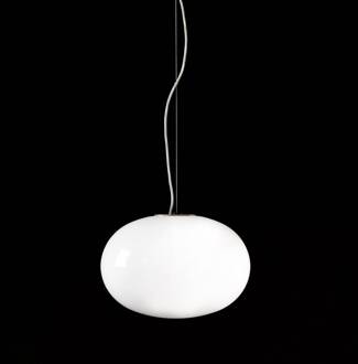 Alba - Opaal glazen hanglamp, 1-lamp gesatineerd messing, opaal