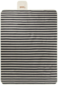 Alba rpet gestreepte picknickdeken Zwart - One size