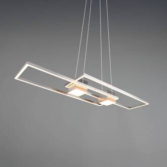 Albany LED hanglamp, nikkel, 100 x 28 cm, aluminium, CCT dimbaar mat nikkel
