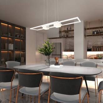 Albany LED hanglamp, wit, 100 x 28 cm, aluminium, CCT dimbaar wit mat