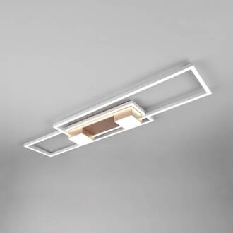 Albany LED plafondlamp, bruin, 100 x 28 cm, aluminium, CCT dimbaar koffiebruin