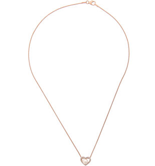 'Alberte' Dames 925 Sterling Zilveren Ketting met Hanger - Roze ZH-7233/RG Rosé