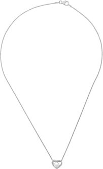 'Alberte' Dames 925 Sterling Zilveren Ketting met Hanger - Zilver/Roze ZH-7233 Zilver en roségoud