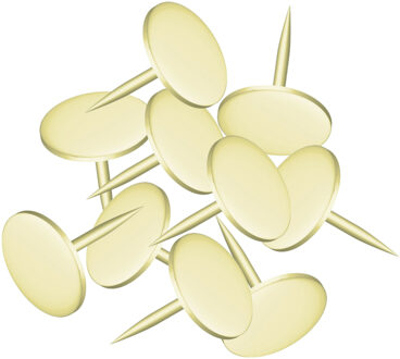 ALCO Prikbord punaises - set 600x stuks - goud - metaal - kantoor artikelen - platte kop